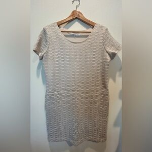 Elegant Beige Textured Dress